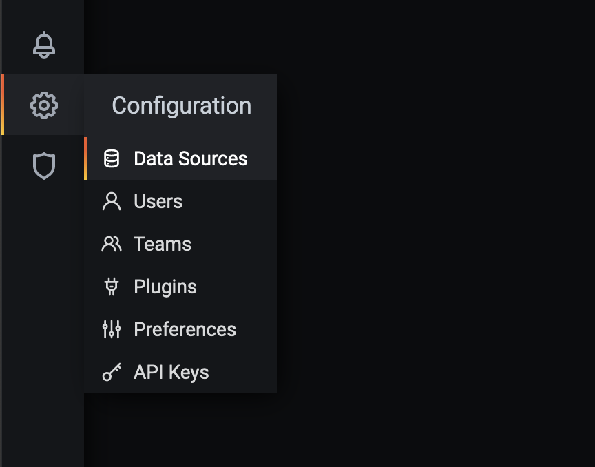 Select Data source from left menu